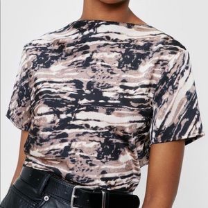 Tie Dye High Neck Crop T-Shirt